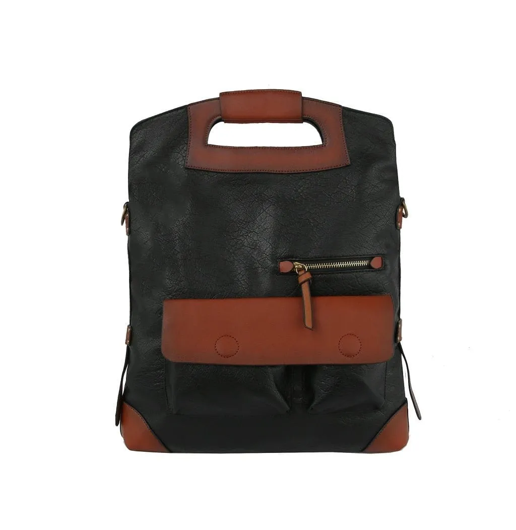 CMS023 Fashion Colorblock Convertible Backpack